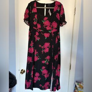 Torrid black and pink floral size 10 Dress